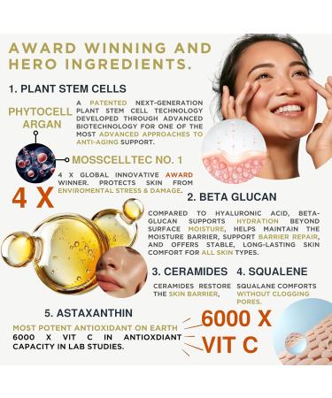 Premium Stem Cell Serum for Face - Korean Skin Care for Women - Face Moisturizer for Sensitive Skin & Anti Aging Serum - Hydration Barrier with Astaxanthin Beta Glucan Squalane Ceramides by PowerV - Buy Online on GoSupps.com