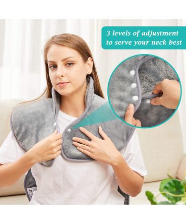 Mia&Coco Large Electric Heating Pad for Back, Neck, and Shoulders Pain Relief - Fast-Heat Therapy with Waist Strap - 3 Heat Levels - Auto-Off Timer - Comfort Grey - Buy Online on GoSupps.com