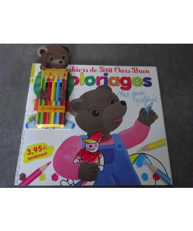 LES CAHIERS DE PETIT OURS BRUN COLORIAGES MAG N 31 !! "MES JEUX PREFERES" EN CADEAU : TES 5 CRAYONS