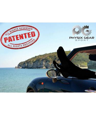 Physix Gear Compression Stockings for Men & Women - Travel Pregnancy High-Quality Fabric Size L-XL Black - Buy Online on GoSupps.com