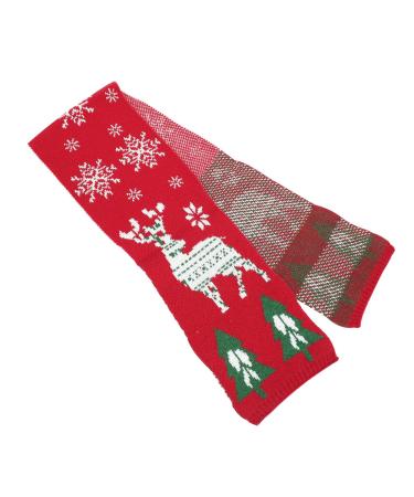 Amosfun scarf Christmas gifts gift for children gifts for children Christmas cloth grid men and women yarn Christmas tree 124x19cm as shown 2