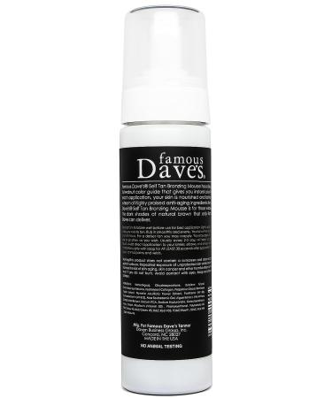 Famous Dave's Dark Tanning Mousse with Instant Bronzer | Organic Sunless Self Tanner for Medium/Darker Skin Tones | Moisturizing Natural Tan Results - Buy Online on GoSupps.com