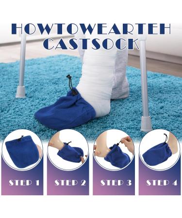 Foot Cast Toe Cover Socks - Soft Warm & Adjustable Cast Protector for Men & Women - 2 Pack (Blue Purple - Buy Online on GoSupps.com