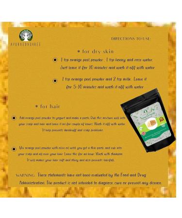 AYURVEDASHREE Orange Peel Powder 100 Gm | Skin and Nail Health - Rich Vitamins C and D - Powdered Citrus Peel Orange Powder - Vegan and Vegetarian Friendly | All Natural | Vegan | Non GMO | - Buy Online on GoSupps.com