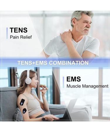 Belifu 4 Channel TENS EMS Unit | Muscle Stimulator for Pain Relief | 24 Modes, 20 Intensity Levels | Rechargeable Electric Pulse Massager with Large Screen | 10 Pads & Storage Bag - Buy Online on GoSupps.com