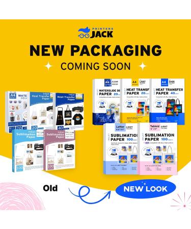Printers Jack Iron-On Heat Transfer Paper for Dark Fabric 20 Pack - Long Lasting 8.3x11.7 T-Shirt Transfer Paper for Inkjet Printer - Wash Durable & No Cracking - 20 Sheets - Buy Online on GoSupps.com