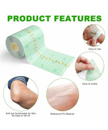 LotFancy Tattoo Aftercare Bandage 4x12 Yards Roll - Waterproof Transparent Film Dressing for Second Skin Healing and Scar Therapy - Tattoo Supplies 4x432 Inch - Buy Online on GoSupps.com