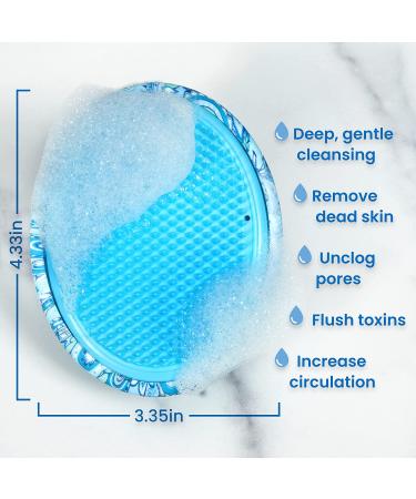 Exfoliating Brush for Razor Bumps & Ingrown Hairs - Dylonic Blue Pattern | Smooth Skin Solution for Men & Women - Buy Online on GoSupps.com