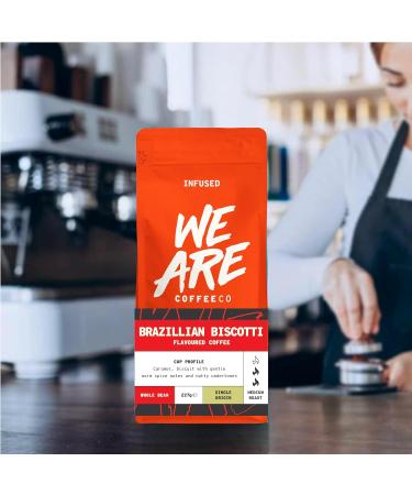 Coffee Beans 227g Bag Whole Bean Coffee Brazilian Biscotti Flavoured Coffee Beans Caramel Nuts & Spice Notes Arabica Medium Roast Fresh Coffee Single Origin (We Are Coffee Co) Biscotti 227 g (Pack of 1) - Buy Online on GoSupps.com