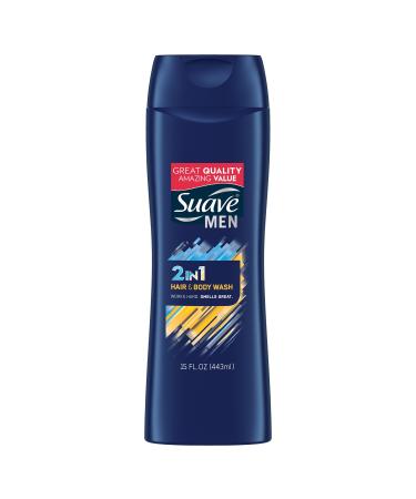 Suave Men 2 in 1  Hair and Body Wash  15 Fl Oz