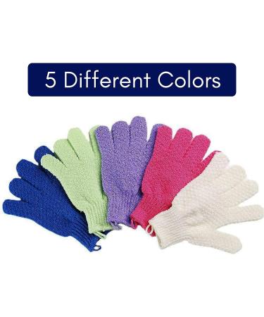 Exfoliating Shower Gloves - 10 Pairs for Beauty Spa, Skin Massage, Dead Skin Cells Remover - Body Scrub Gloves in 5 Colors - Buy Online on GoSupps.com