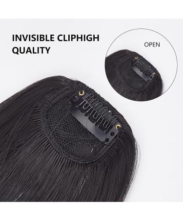 NICENEEDED Natural Black Hair Clip in Curved Bangs Fluffy Faux Fringe with Temples Hairpiece Flat Neat Clip on Bangs Hair Extension for Women and Girls Daily Wear - Buy Online on GoSupps.com