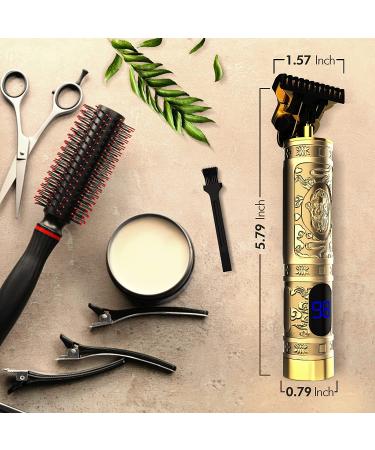 Vintage Gold Hair Trimmer for Men - Professional T Outliner Detailer Clippers | Cordless Barber Trimmer for Bald Head and Beard Edging - Buy Online on GoSupps.com