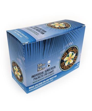 SPF 50 Big Island Sunscreen Lotion Packets - Oil Free & Paraben Free - Coral Reef Friendly - 0.25 oz Packets (Box of 50) - Buy Online on GoSupps.com