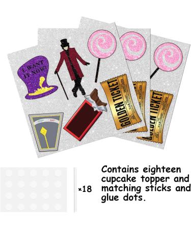 Dessert Cupcake Topper Pick for Handsome Sir Chocolate Adventure Fantasy Comedy Theme Decorations Men Women Boys Girls Happy Birthday Party Decor Supplies Black Glitter - Buy Online on GoSupps.com