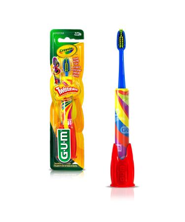 GUM Crayola Twistables Kids Toothbrush with Fun Twisting Head Soft Bristles Ages 3+ (Pack of 4) -230TT 4 ct