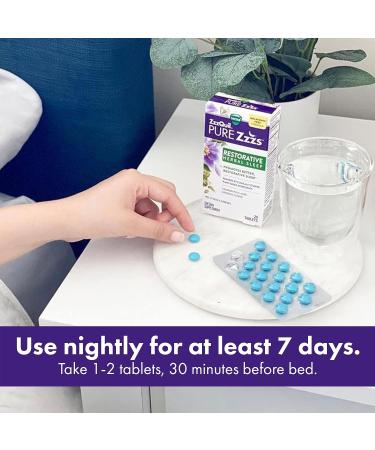 ZzzQuil Pure Zzzs Restorative Herbal Sleep Tablets | Drug-free & Melatonin-free Formula with Valerian Root, Hops, and Passion Flower | Sleep Aids for Adults | 60 Count - Buy Online on GoSupps.com