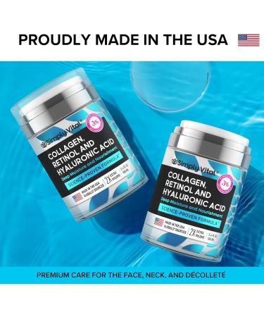 Hydratant anti- ge pour le visage avec r tinol collag ne et acide hyaluronique Fabriqu aux tats-Unis Cr me hydratante pour le visage pour homme et femme Cr me raffermissante et hydratante - Buy Online on GoSupps.com