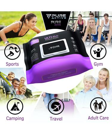 Showerless Lavender Body Wipes for Women - 30 XL Rinse-Free Deodorant & Face Wipes - Ideal for Gym, Travel, Camping - Adult Bathing Essential - Buy Online on GoSupps.com