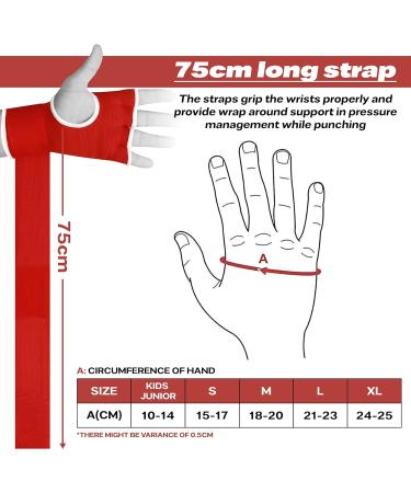 Buy Beast Rage Boxing Bandages - 75cm Padded Elastic MMA Wraps for Fast Boxing Training Muay Thai & UFC - Red | Men's Women's & Children's Sizes - Buy Online on GoSupps.com