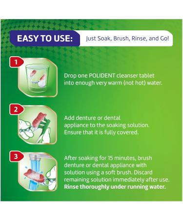 Polident Smokers Antibacterial Dental Appliance Cleanser Tablets 90 Count - Buy Online on GoSupps.com