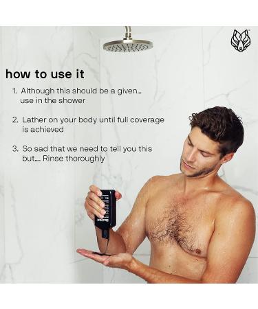 Black Wolf Charcoal Powder Body Wash for Men - 10 Fl Oz | Salicylic Acid for Acne | Deep Cleansing & Paraben-Free - Buy Online on GoSupps.com