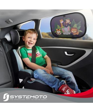 Systemoto Car Sun Protection for Babies - UV Protection (2 Set) | Adorable Animal Motifs for Passenger Cars - Buy Online on GoSupps.com