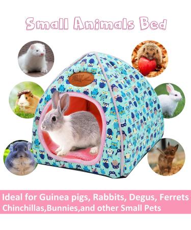 Cozy Cave Bed for Small Animals | Guinea Pig, Rabbit, Hedgehog Hideout | Chinchilla, Bearded Dragon Accessories - Blue - Buy Online on GoSupps.com