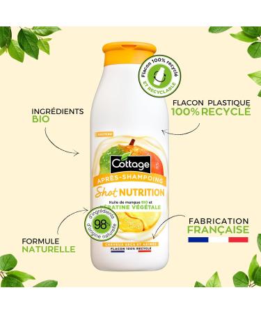 COTTAGE - Shot Nutrition Conditioner with vegetable Keratin and ORGANIC Mango Oil - 98% ingredients of natural origin - Dry and damaged hair - 100% recycled bottle - 250ml - Buy Online on GoSupps.com