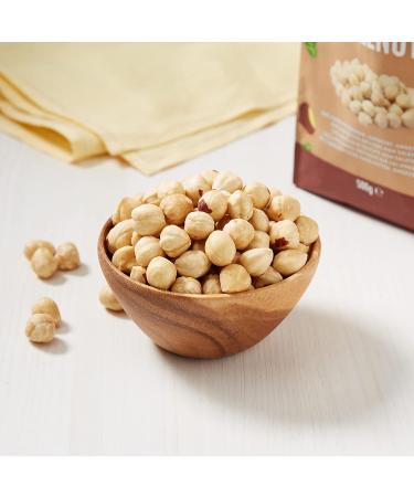 Amazon Brand Happy Belly Roasted & Unsalted Hazelnuts - 500g (Pack of 2) | International Shipping Available - Buy Online on GoSupps.com