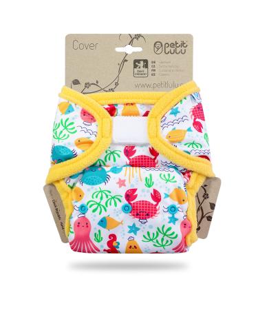 Petit lulu size 2 Prefold pul overstates with tabs (5-16 kg) Klett One Size diaper overpotes baby diaper pants washable & waterproof cloth diapers Made in EU (lagoon)