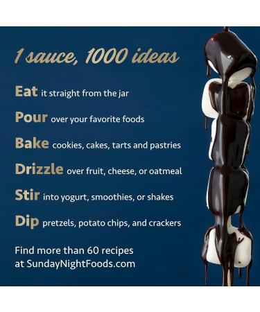 Sunday Night Classic Chocolate Sauce - Premium Gluten-Free Hot Fudge & Dessert Topping - All-Natural Ganache - 10oz Jar - Buy Online on GoSupps.com