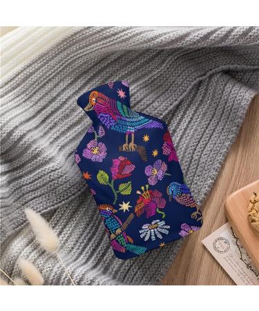 Birds Flowers Hot Water Bottle with Plush Cover | Hand Warmer for Adults & Kids | 26.5x15.3cm - Perfect for Cozy Comfort - Buy Online on GoSupps.com