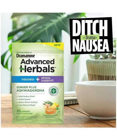 Advanced Herbals Nausea & Stress Support Lozenges | Ginger & Ashwagandha | Tropical Fruit Flavor | 20 Ct - Ships Internationally - Buy Online on GoSupps.com