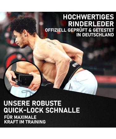 Everleven Premium Real Leather Weight Lifting Belts for Men & Women | Fitness Gym Bodybuilding Strength Sport - Choose Black M/L - Buy Online on GoSupps.com