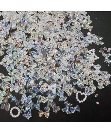 Nail art decoration 400 pieces nails street stones 3d nail art charms heart bear butterfly bow nail jewelry for girls women diy nail decor (mix-a) - Buy Online on GoSupps.com