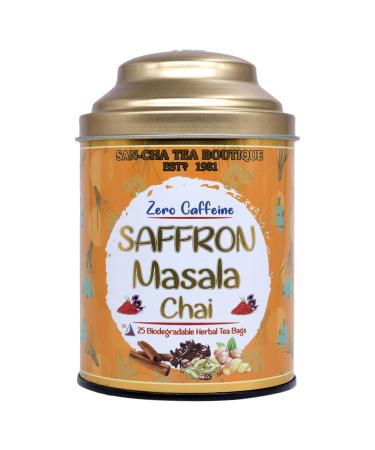 Sancha Tea Boutique Chai safran Masala Chai Chai sans caf ine m lange de tisanes pures 25 sachets de th pyramide Chai Masala th Kesar Kesar Chai th au safran safran masala chai sans caf ine 1 Count (Pack of 1)