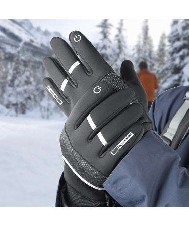 Kyncilor Winter Gloves for Men - Warm Touchscreen Bicycle Gloves Non-Slip Windproof & Cold-Resistant for Cycling Skiing & Work - XL Black - Buy Online on GoSupps.com