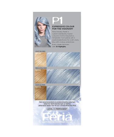 L'Oreal Paris Feria Sapphire Smoke Hair Color - Shimmering Blue Shade | Permanent Dye (Pack of 1) - Buy Online on GoSupps.com