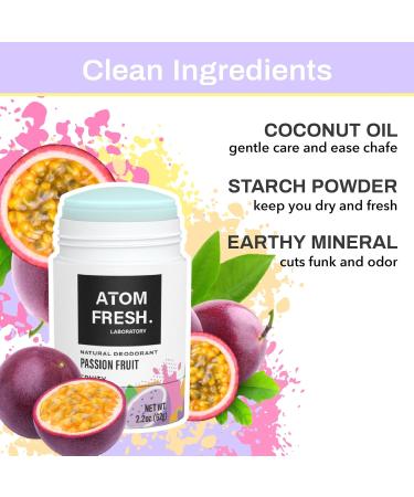 Natural Deodorant for Women & Men - Aluminum Free Vegan Cruelty Free Passion Fruit 2.3 Oz - Effective Odor Protection - Buy Online on GoSupps.com