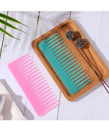 Large Wide Tooth Detangling Comb for Curly Hair - No Handle Wet Dry Detangler Comb - Cyan Pink - Buy Online on GoSupps.com