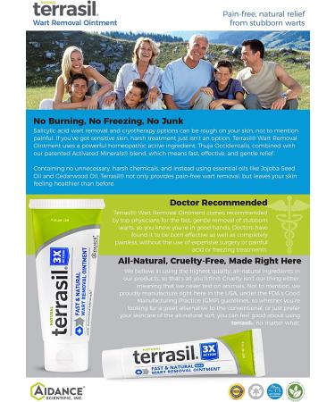 Wart Remover by Terrasil - Safe & Pain-Free Treatment for Plantar, Genital, and Facial Warts - Salicylic Acid-Free Formula - 14gm - Buy Online on GoSupps.com