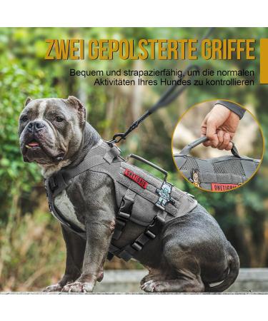 Oneigris No-Pull Dog Harness - Adjustable Aire Mesh Safety Vest for Large/Medium Dogs - Ultra Breathable with 2 Handles - Gray XS (Neck 28-43cm Breast 38-56cm) - International Shipping Available - Buy Online on GoSupps.com