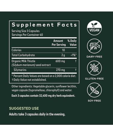 Gaia Herbs Milk Thistle Seed 120 Vegan Liquid Phyto-Caps - Liver Support & Detox - Buy Online on GoSupps.com