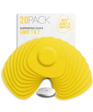 Not Just A Patch CGM Sensor Patches for Freestyle Libre and Medtronic Sensors (20 Pack) - Water Resistant & Durable for 10-14 Days - Pre-Cut Freestyle Libre 2 Sensor Covers in Yellow - Buy Online on GoSupps.com
