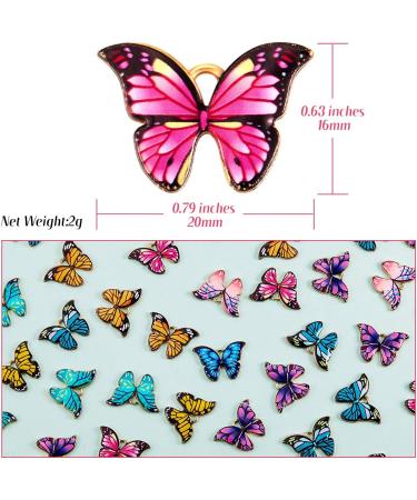 Hicarer 56pc Butterfly Charms - Enamel Pendants for DIY Jewelry Making - Buy Online on GoSupps.com