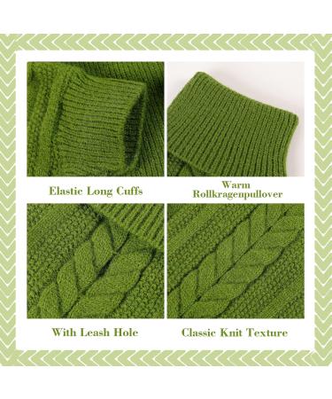 Elegant Hjumarayan Dog Sweater for Medium-Sized Dogs - Warm & Stylish with Leash Hole - Perfect for French Bulldogs (Green XL 62cm Chest 46cm Back) - Buy Online on GoSupps.com