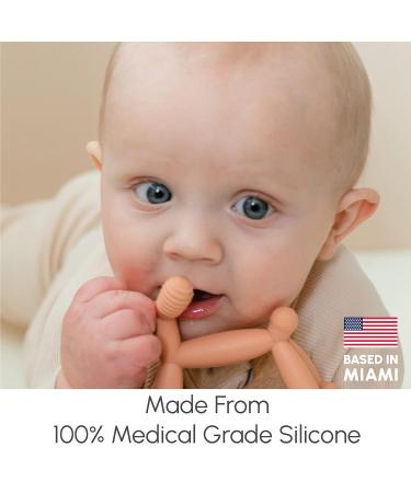 Smooch Rocking Teething Toys | Easy-to-Hold Silicone Teether for Babies 0-6 Months | Provides Teething Relief | Light Blue+Coral - Buy Online on GoSupps.com