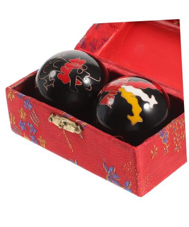 Frcolor 2st Chinese baoding balls Hand exercise balls Exercise training ball Chinese+balls+for+hand+40mm baoding iron ball Chinese handball fitness health care -Box 4.50x4.50cm As shown