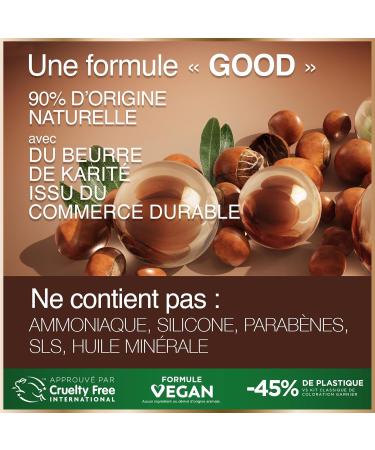 Garnier - Coloration Permanente - Sans Ammoniaque - 90% d'Ingr dients d'Origine Naturelle et Formule Vegan - Beurre de Karit - 100% Couverture Cheveux Blancs - Noir Intense M re (1.10) - Good Noir Intense M re 1.10 - Buy Online on GoSupps.com